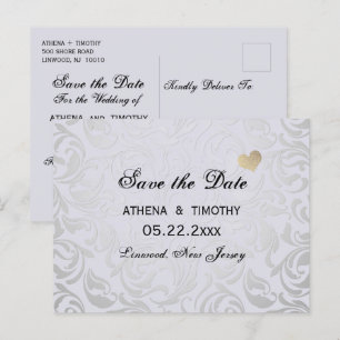Stylish Regency Era Save the Date Wedding Postcard Ankündigungspostkarte