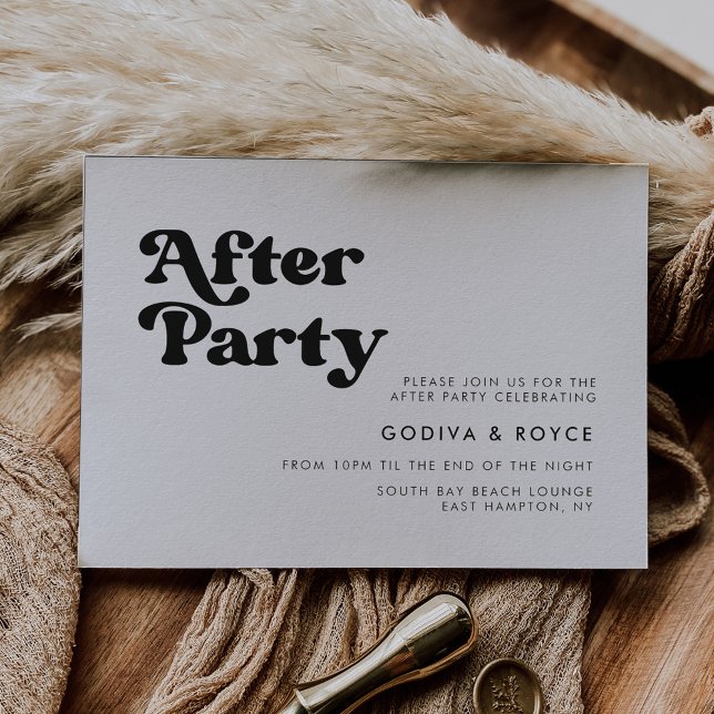 Stylish retro black & white Wedding After party Einladung (Von Creator hochgeladen)