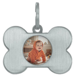Stylish Round Pet Tag Tiermarke