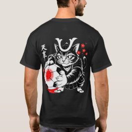 Stylish Samurai Cat Japan Soccer For Japanese fans T-Shirt