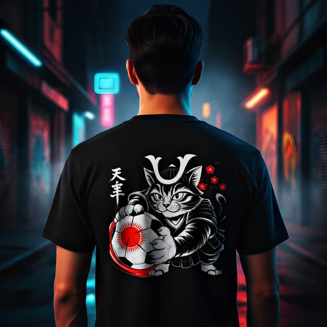 Stylish Samurai Cat Japan Soccer For Japanese fans T-Shirt (Von Creator hochgeladen)