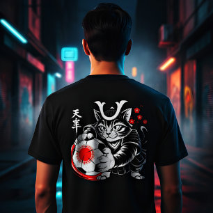 Stylish Samurai-Katze Japan Fußball Für japanische T-Shirt