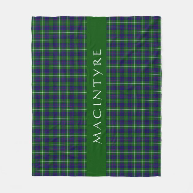 Stylish Scottish Clan MacIntyre Tartan Custom Fleecedecke (Vorderseite)