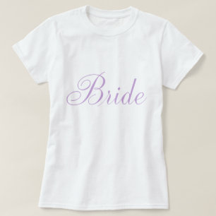 Stylish Script Lavender Bride T-Shirt