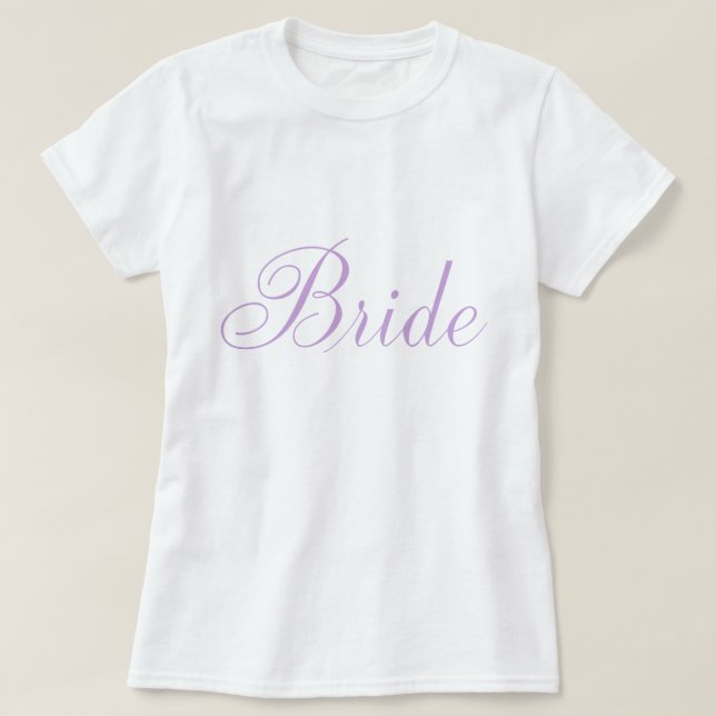 Stylish Script Lavender Bride T-Shirt (Design vorne)