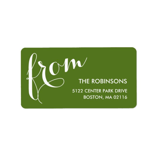 Stylish Sender Address Labels Adressaufkleber (Vorne)
