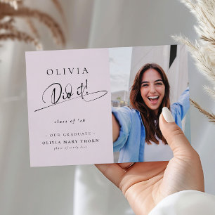 Stylish She Did It! Abschlussfoto-Vorlage Ankündigung