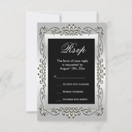 Stylish Silver 60e mariage RSVP