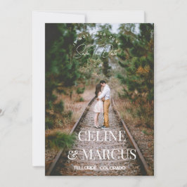 Stylish Simple Full Photo Double-sided Save The Date