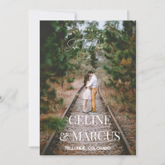 Stylish Simple Full Photo Double-sided Save The Date