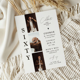 Stylish SIXTY Foto-Streifen 60. Geburtstag Einladung