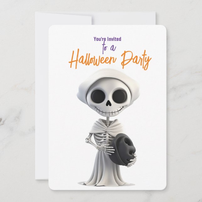 STYLISH SKELETON HALLOWEEN-PARTY EINLADUNG (Vorderseite)
