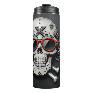 "Stylish Skull Illustration" Thermosbecher