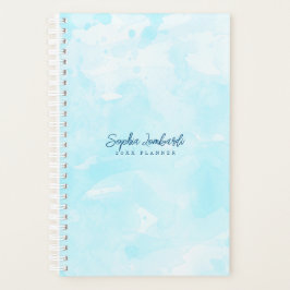 Stylish Sky Blue Watercolor Wash Planner Planer