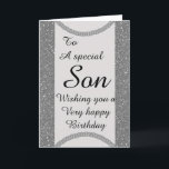 Stylish special son Birthday card Feiertagskarte<br><div class="desc">Stylish special son birthday card</div>