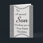 Stylish special son Birthday card Feiertagskarte<br><div class="desc">Stylish special son birthday card</div>