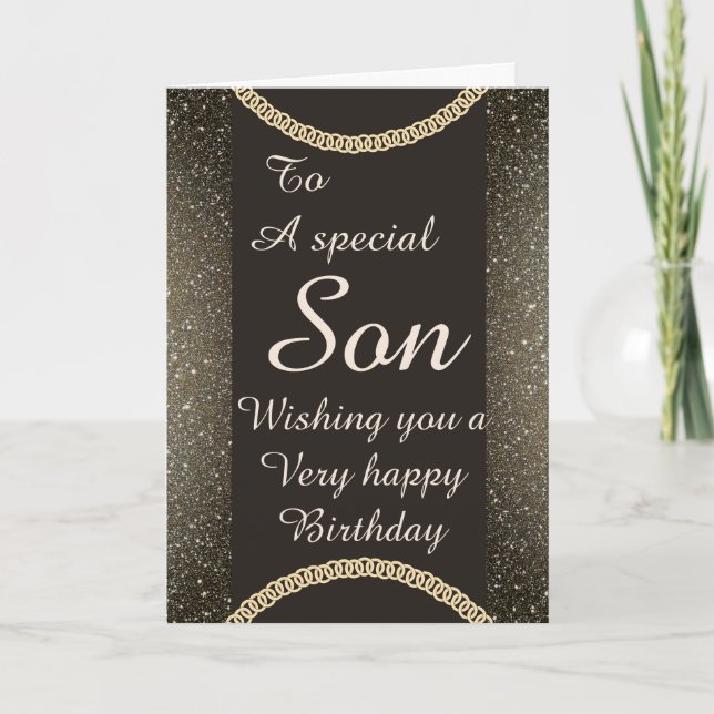 Stylish special son Birthday card Feiertagskarte (Vorderseite)