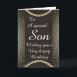 Stylish special son Birthday card Feiertagskarte<br><div class="desc">Stylish special son birthday card</div>