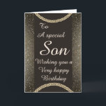 Stylish special son Birthday card Feiertagskarte<br><div class="desc">Stylish special son birthday card</div>