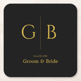 Stylish Square Paper Coasters for Wedding Events Rechteckiger Pappuntersetzer