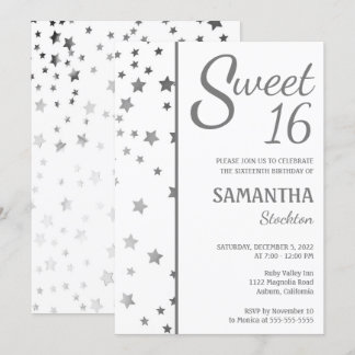 Stylish Stars Sweet 16 Einladung