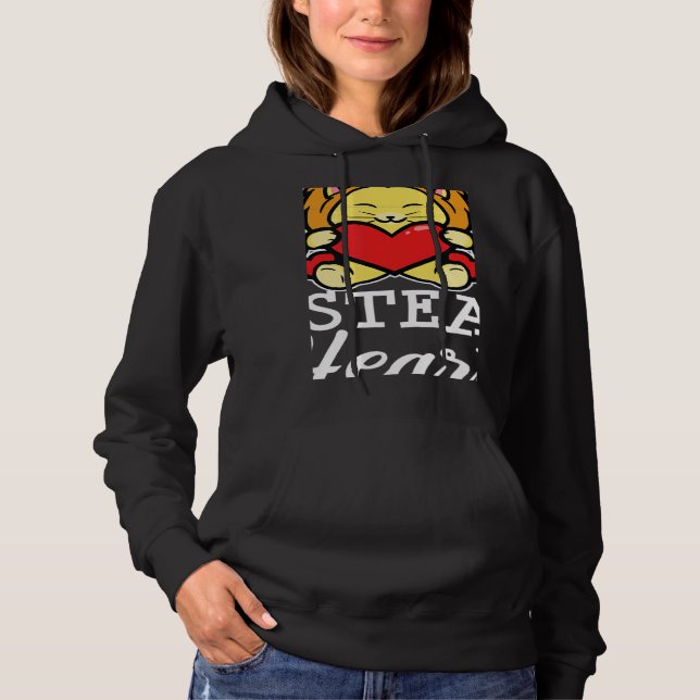 Stylish Statement Lion Heart Valentine's Day Love Hoodie (Vorderseite)