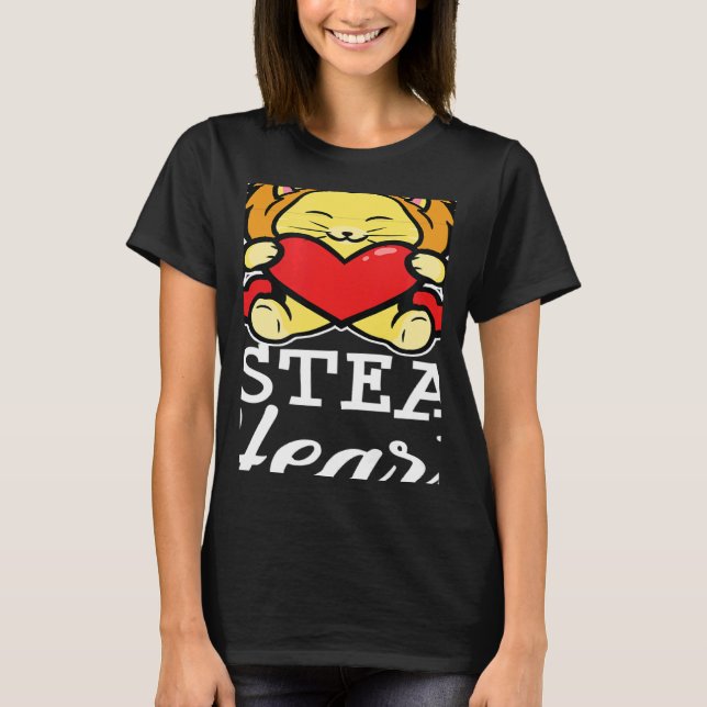 Stylish Statement Lion Heart Valentine's Day Love T-Shirt (Vorderseite)