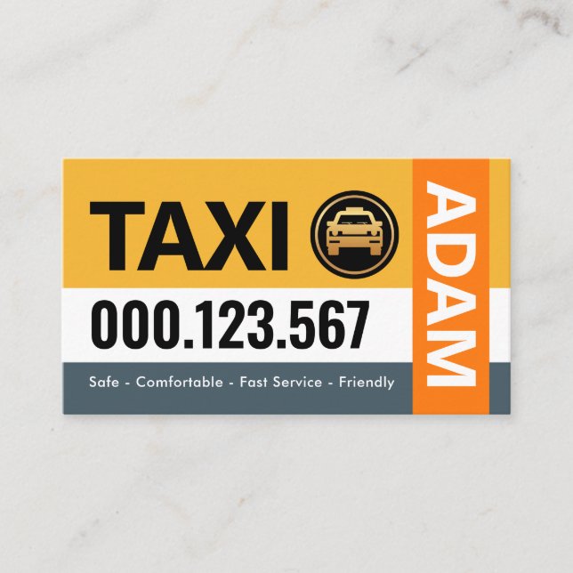 Stylish Stripe Layers Taxi Visitenkarte (Vorderseite)