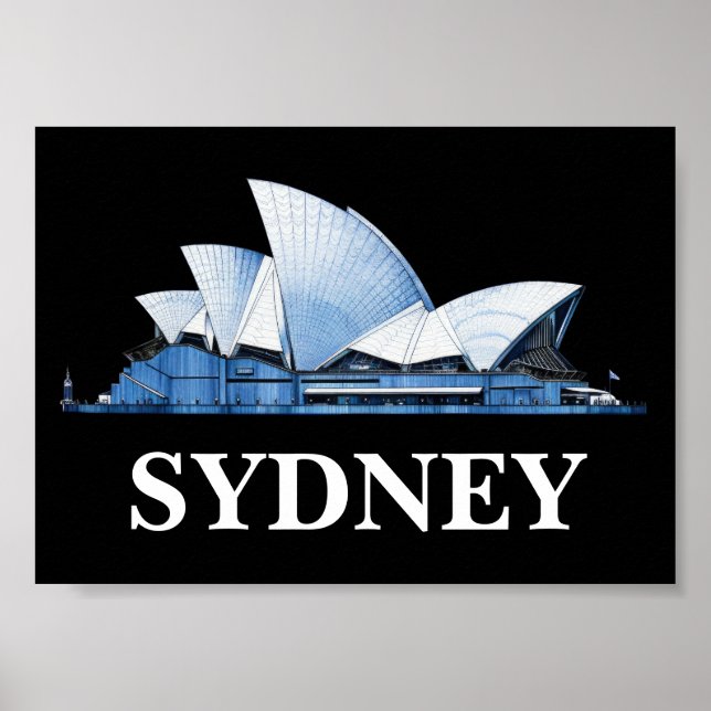 Stylish Sydney Australia Travel Postcard Poster (Vorne)