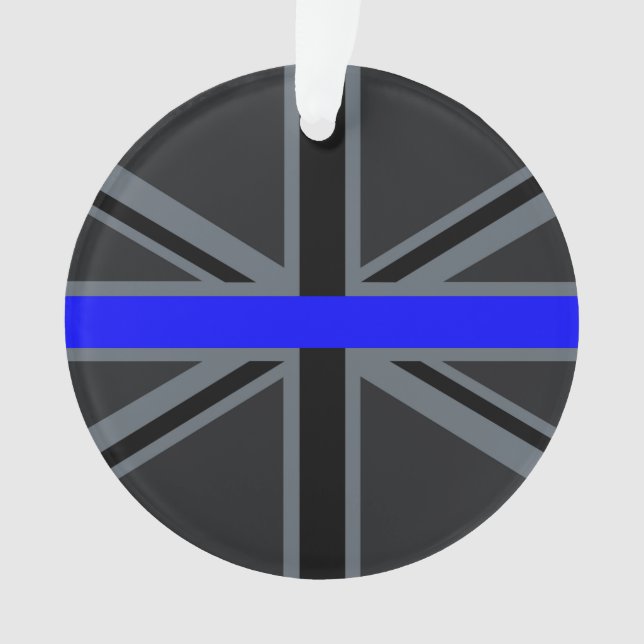 Stylish Thin Blue Line Union Jack Ornament (Vorderseite)
