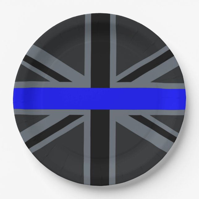 Stylish Thin Blue Line Union Jack Pappteller (Vorderseite)