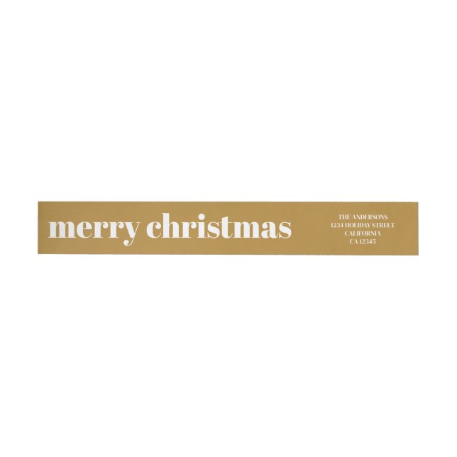 Stylish Trendy Mustard Gold Frohe Weihnachten (Person)