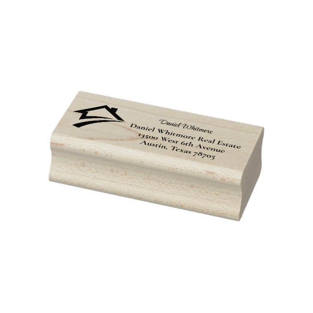 Stylish Unique Black Real Estate Agent Gummistempel (Stempel)