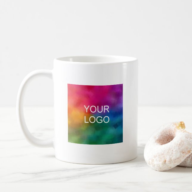 Stylish Upload Your Logo Here Promotional Brand Kaffeetasse (Mit Donut)