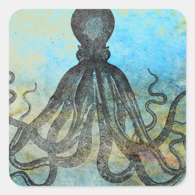 Stylish Vintage Quadratischer Aufkleber (Vorderseite)