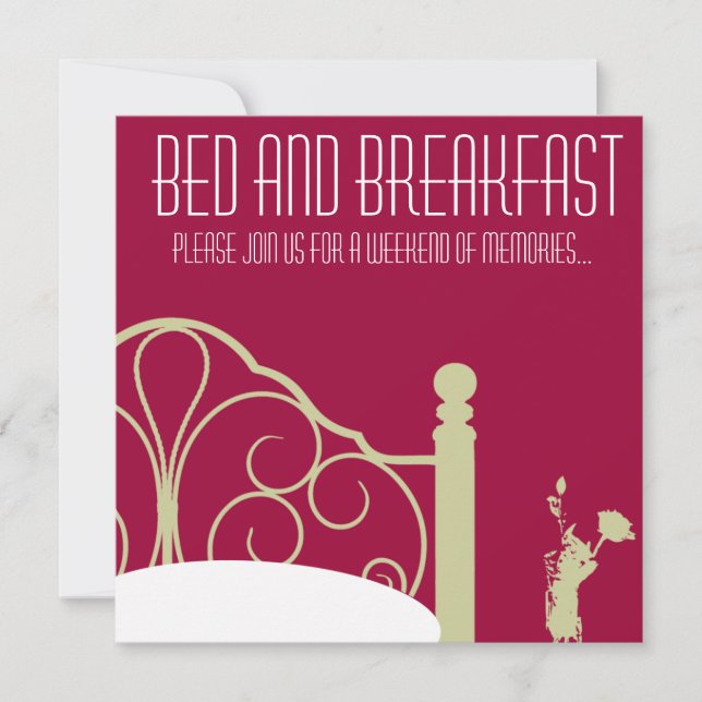 Stylish Weekend Bed and Breakfast Invitation (Devant)
