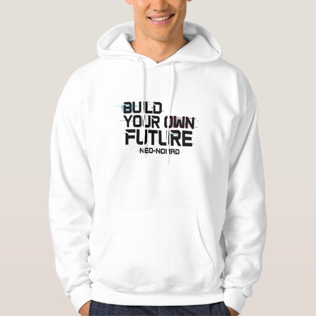 Stylish White Hoodie with Unique Graphic Print (Vorderseite)