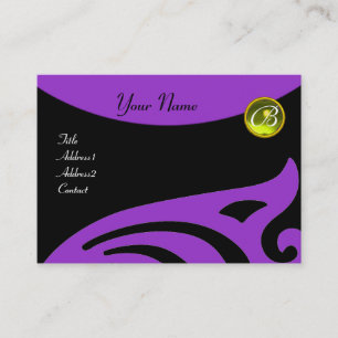 STYLISH WINGS MONOGRAM YELLOW TOPAZ, lila violette Visitenkarte