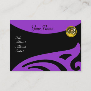 STYLISH WINGS MONOGRAM YELLOW TOPAZ, lila violette Visitenkarte
