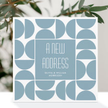 Stylish Wir haben neue Zuhause-Adresse blau versch