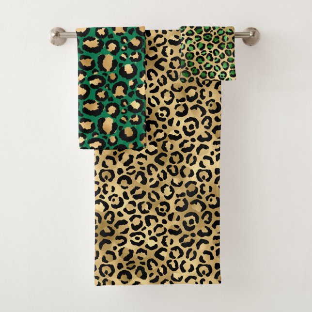 Stylish Zones Leopard Vert foncé et Gold Foil (En situation)