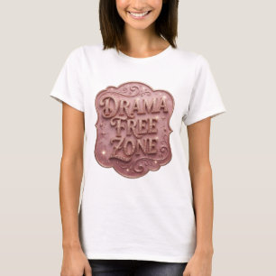 Stylishes Gold DRAMA FREIE ZONE Statement-T-Shirt T-Shirt