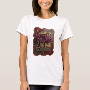 Stylishes Gold LAUFEN AUF WEIN UND SCHLECHTEN ENTS T-Shirt