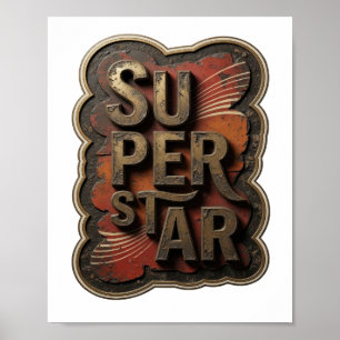 Stylishes Gold SUPERSTAR Poster