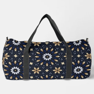 Stylishes Navy-, Weiß- und Gold-Abstract-Dot-Art Duffle Bag