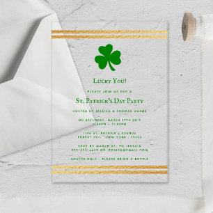 Stylishes St. Patrick's Day mit Goldfolie Acryleinladungen