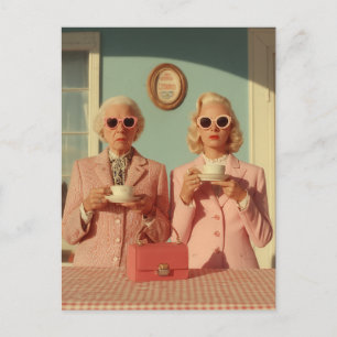 Stylishes Teetime-Duo Postkarte