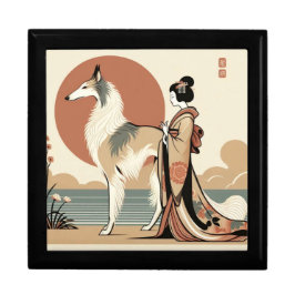 Stylisierte Asiatische Borzoi Erinnerungskiste