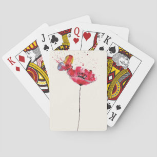 Stylisierte Blume aus Aquarellmohn Spielkarten
