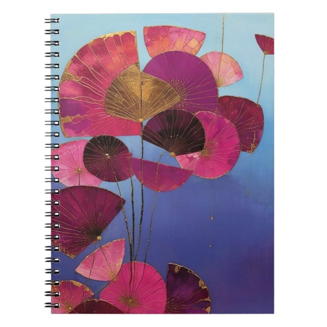 Stylisierte Burgundy Floral Notizblock (Vorderseite)